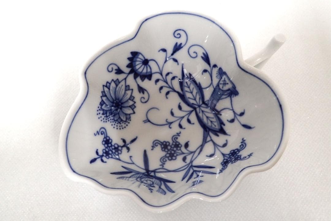 205/未使用品マイセン ブルーオニオン リーフディッシュ プレート 2点セット