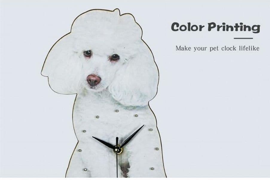【リアル】壁掛け ペット時計 かわいい プードル インテリア