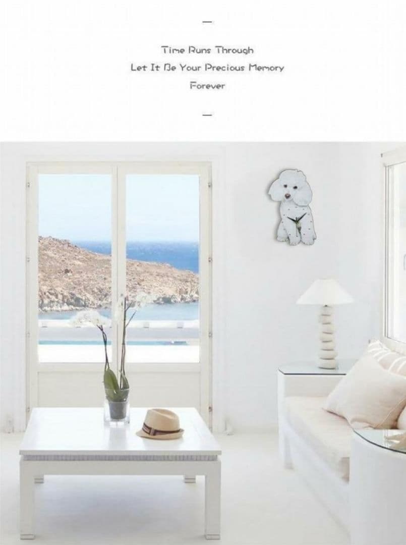 【リアル】壁掛け ペット時計 かわいい プードル インテリア