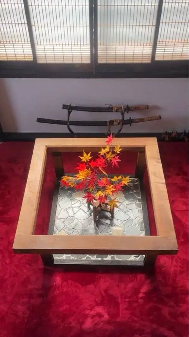 DIY 和風座卓　ローテーブル　囲炉裏　炉縁　リメイクテーブル