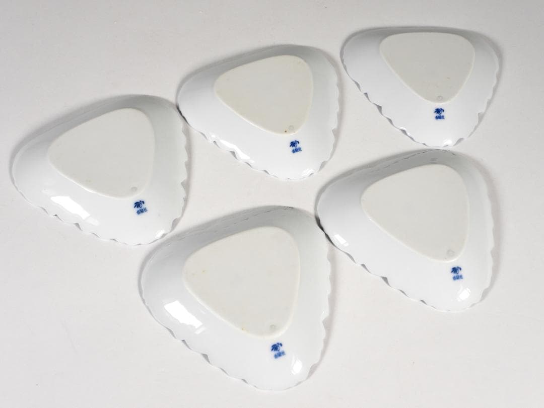香蘭社 磁器ブルーピオニー 3 面フルート三角型皿 5枚 - メルカリ