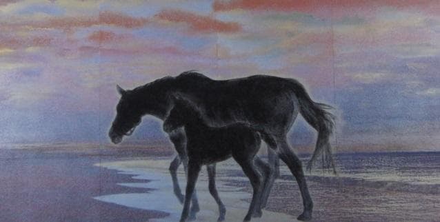 下田義寛、【佇】、希少な額装用画集画、新品高級額 額装付、状態良好