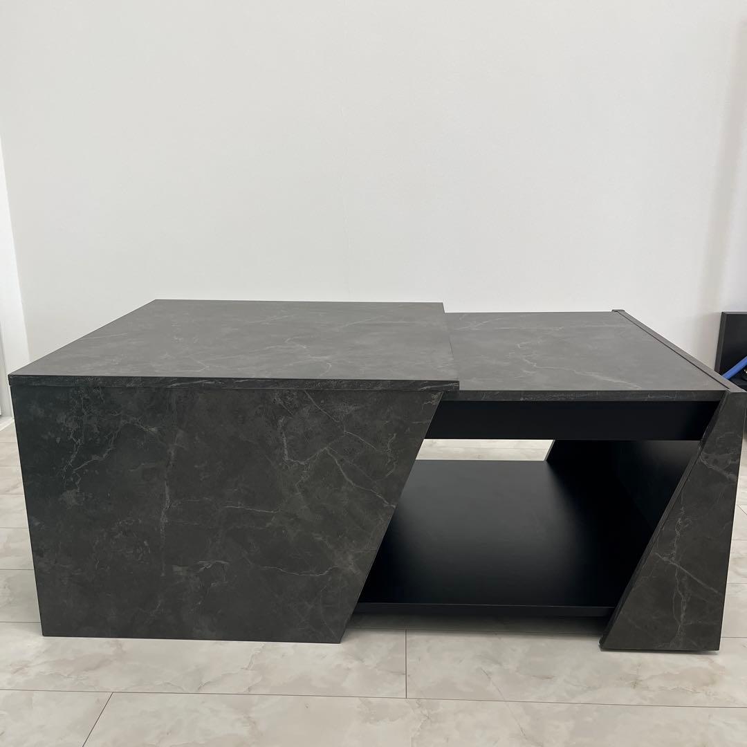 超メルカリ市最終日限定値下げ✨️LOWYA マーブル調センターテーブル