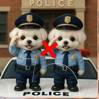 犬のお巡りさん柴犬、マルチーズ、トイプードル、シーズ、チワワ、ポメパネル生地