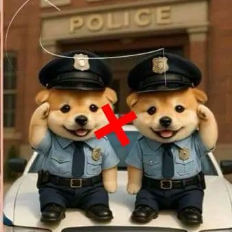 犬のお巡りさん柴犬、マルチーズ、トイプードル、シーズ、チワワ、ポメパネル生地