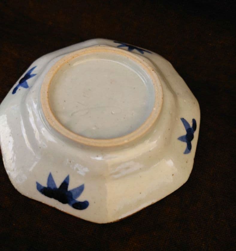 松浦コータロー 八角形の虎と魚の手描き皿