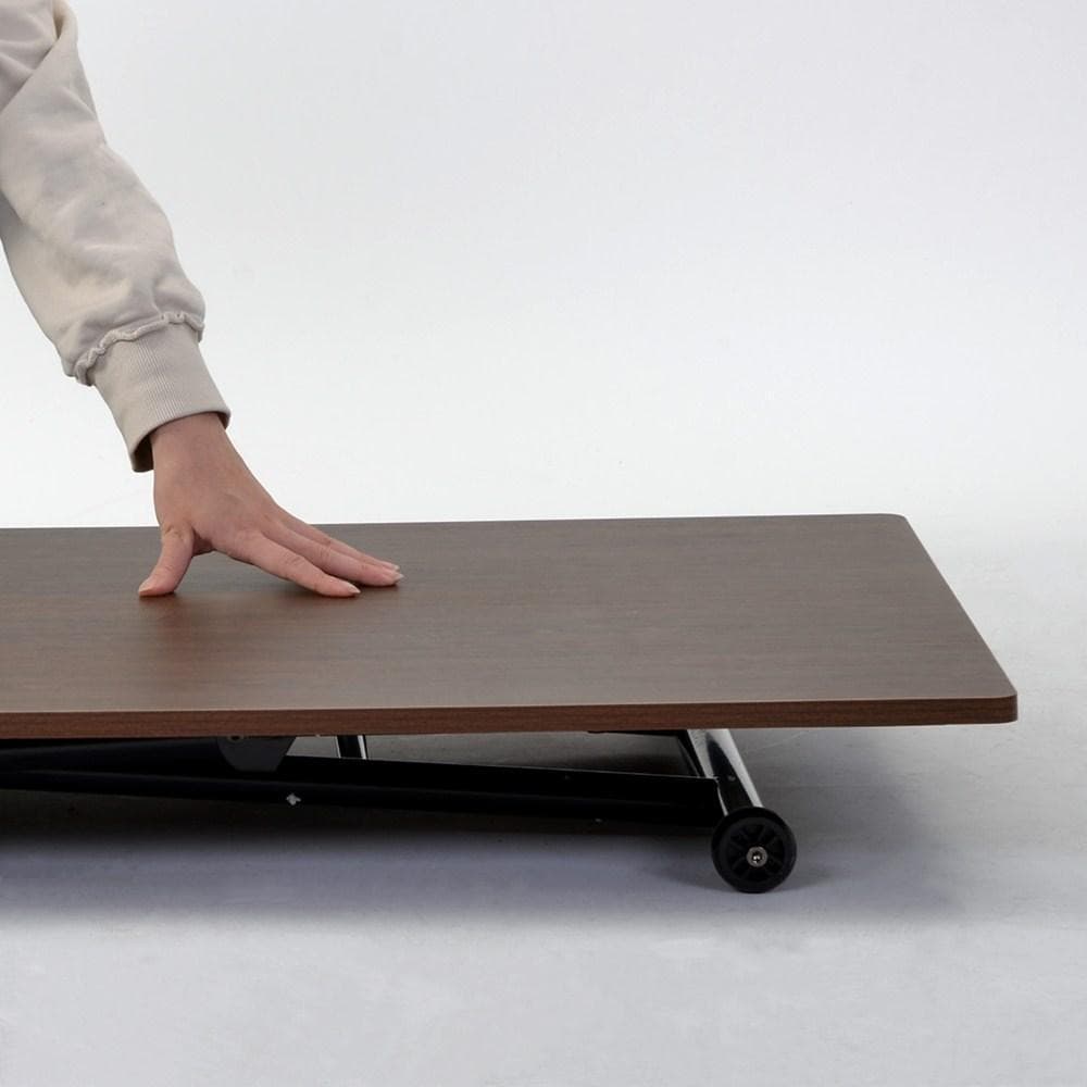 テーブル ガス圧昇降式テーブル ローテーブル キャスター付き 折りたたみ