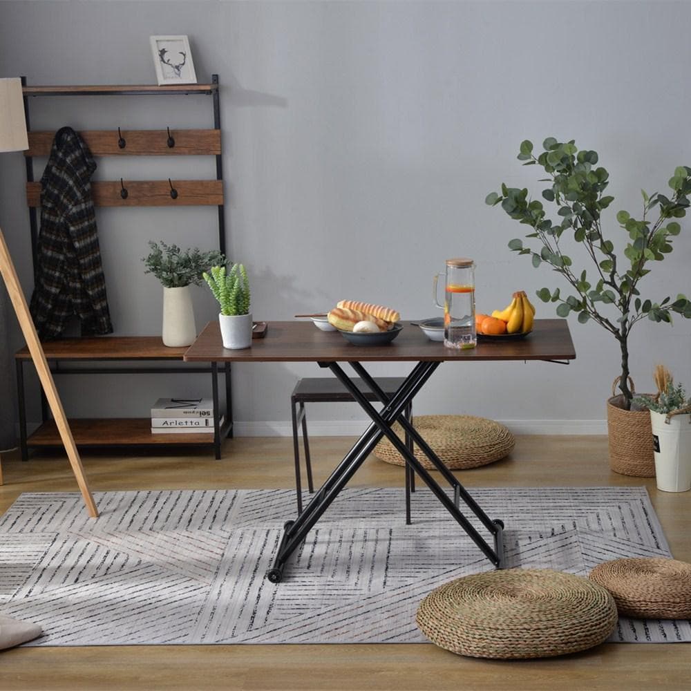 テーブル ガス圧昇降式テーブル ローテーブル キャスター付き 折りたたみ