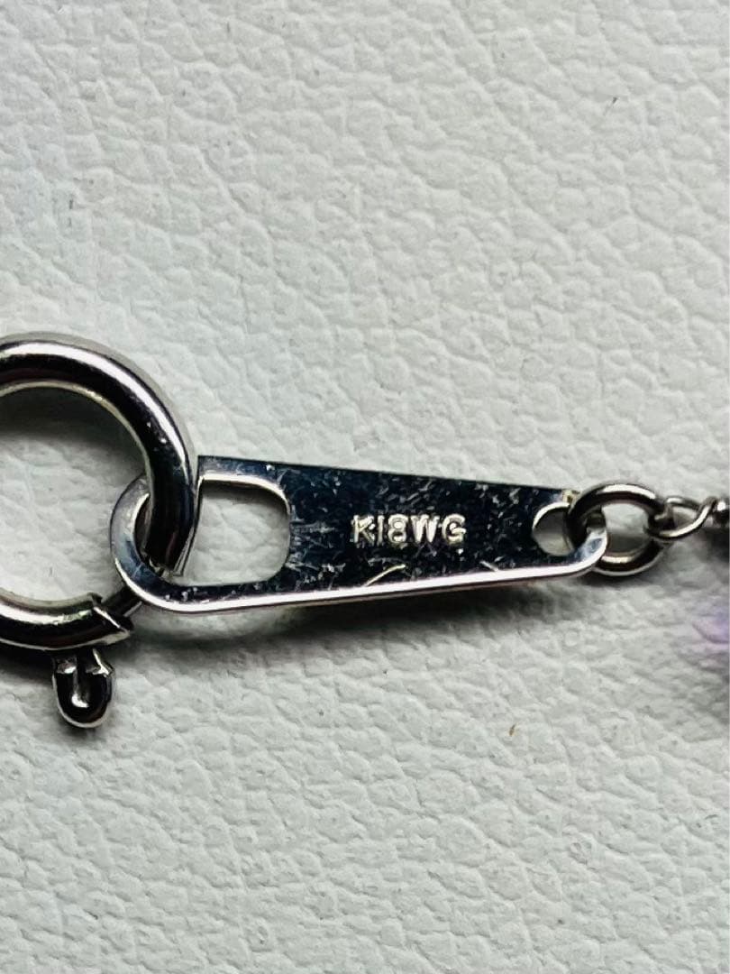 (ME-185)K18WGアメジストデザインネックレス