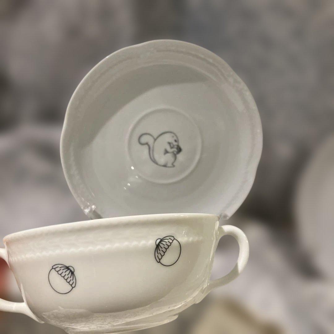 ミナペルホネン　リチャードジノリ　レア　ネート　スープカップ＆ソーサー　リス