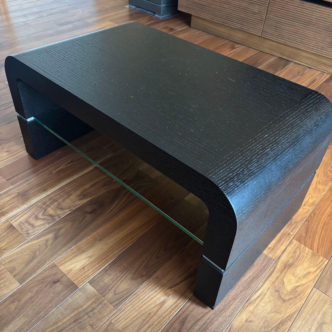 【美品】大川家具　センターテーブル　ブラック　モダン