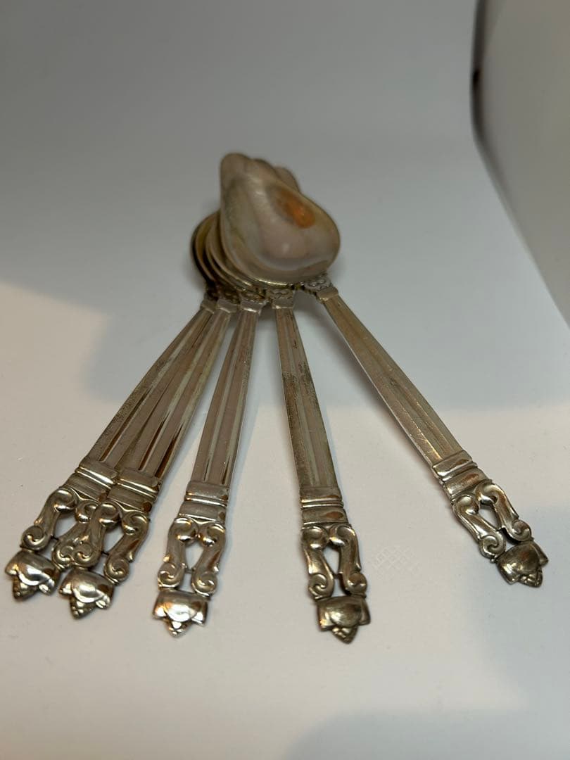 純銀ティースプーン ジョージジェンセン エコーン 5本 Mappin&Webb箱