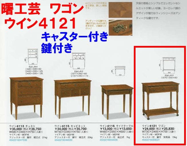 アンテーク　曙工芸 ワゴン ウイン 新品 未使用