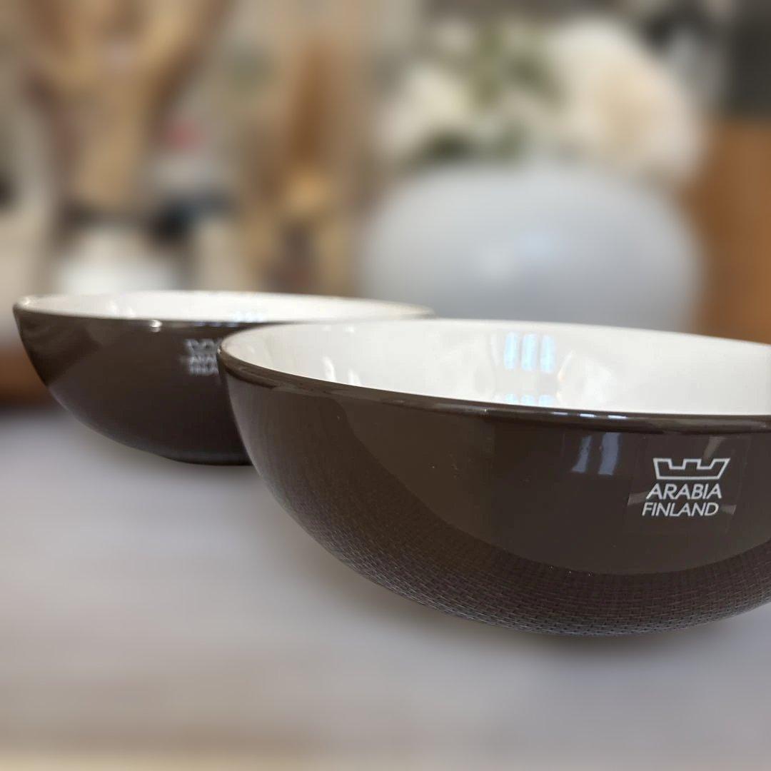 ARABIA フィンランド 24h ブラウンボウル 2個セット