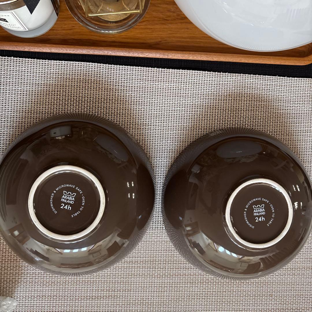 ARABIA フィンランド 24h ブラウンボウル 2個セット