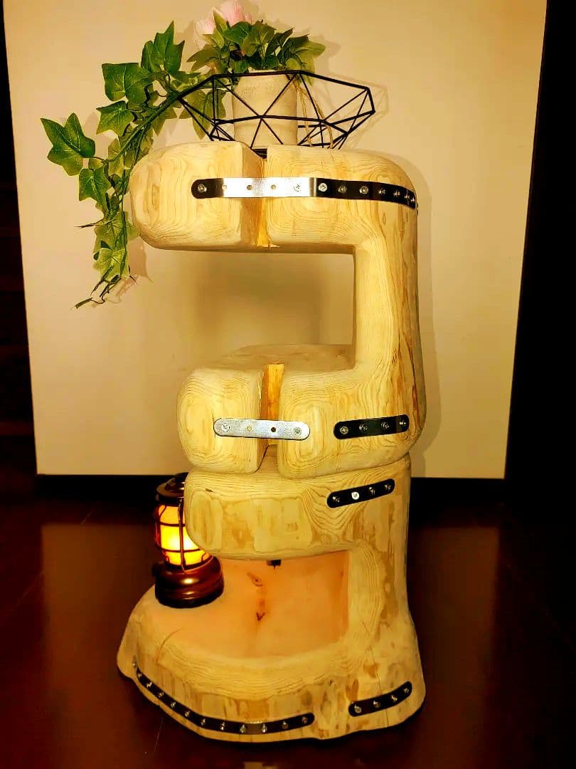 大型 切り株 ひのき ふたご 組合せ自由 テーブル 椅子 スツール 　 補強丸太