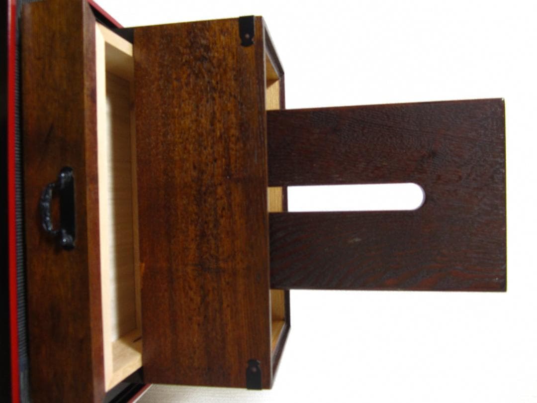 未使用◆上野村 銘木工芸◆天然木 漆塗◆小物入れ引出し ティッシュケース◆大