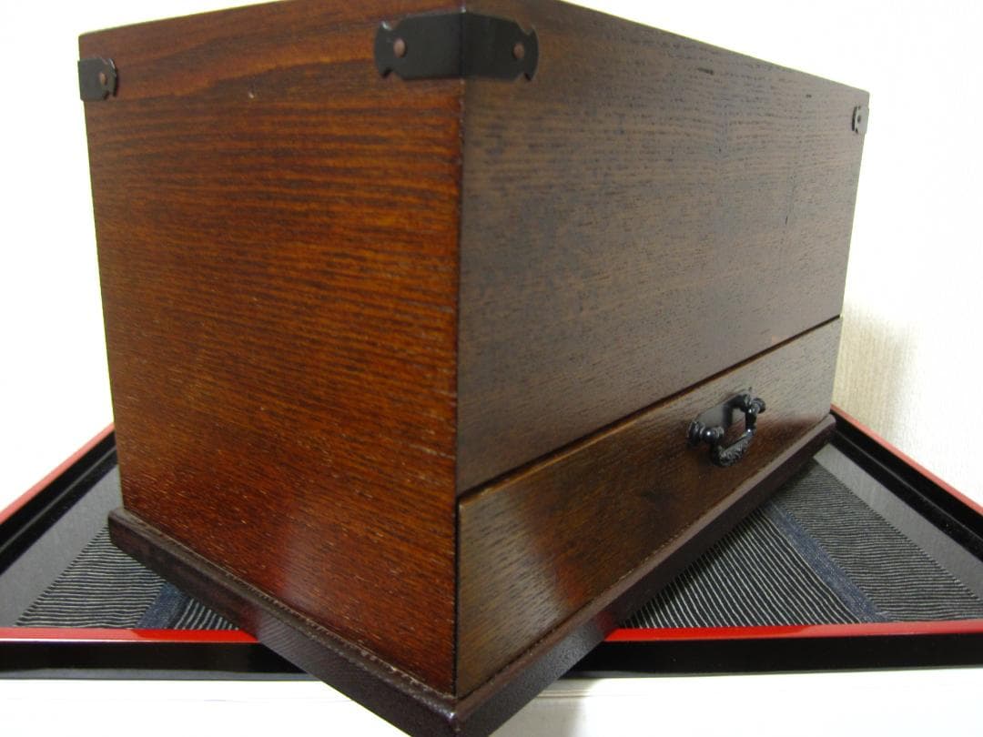 未使用◆上野村 銘木工芸◆天然木 漆塗◆小物入れ引出し ティッシュケース◆大