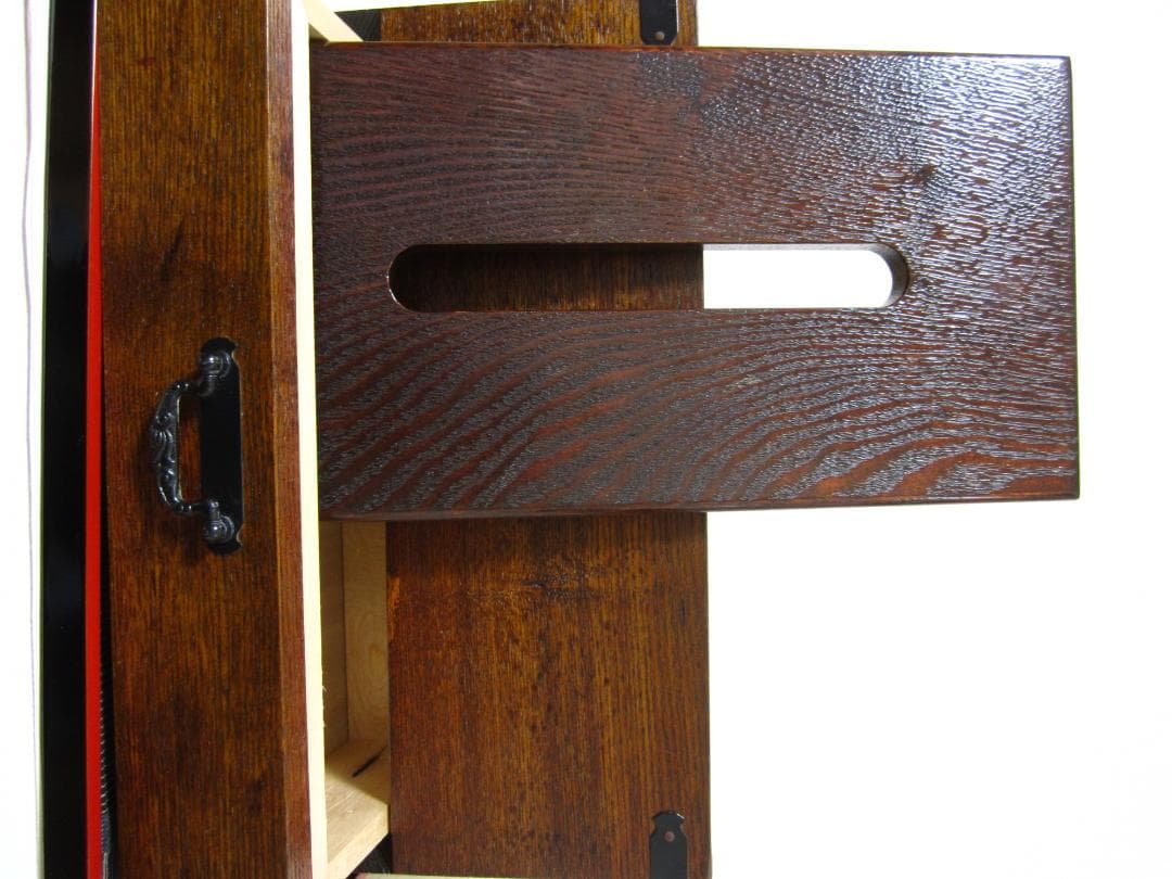 未使用◆上野村 銘木工芸◆天然木 漆塗◆小物入れ引出し ティッシュケース◆大