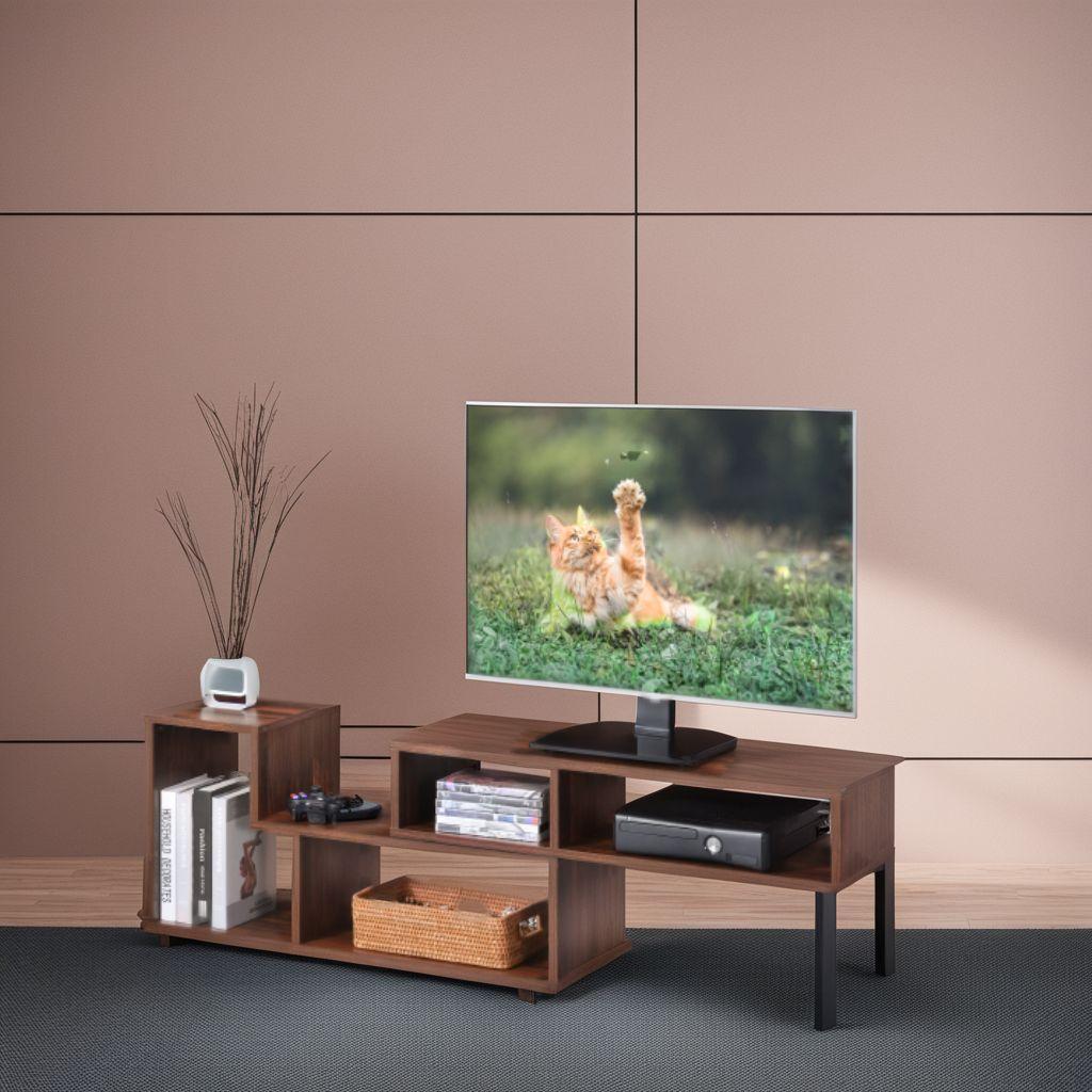 収納付 自在伸縮テレビボード 50インチ対応 103150cm 角度調整