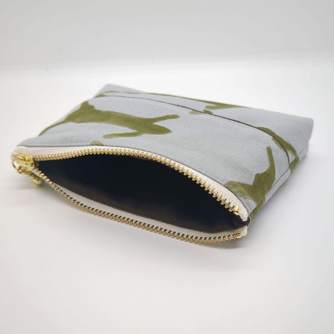 ミナペルホネンRUNRUNRUN手ぬぐい使用　ティッシュケース付きポーチ