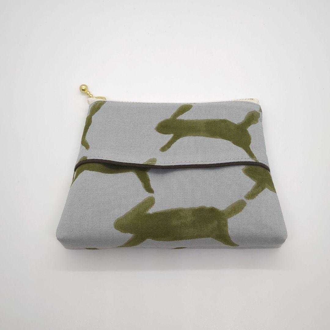 ミナペルホネンRUNRUNRUN手ぬぐい使用　ティッシュケース付きポーチ