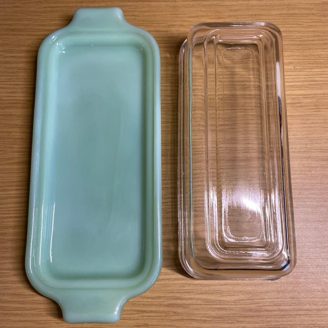 ファイヤーキング ジェダイ バターディッシュ FireKing jade-ite