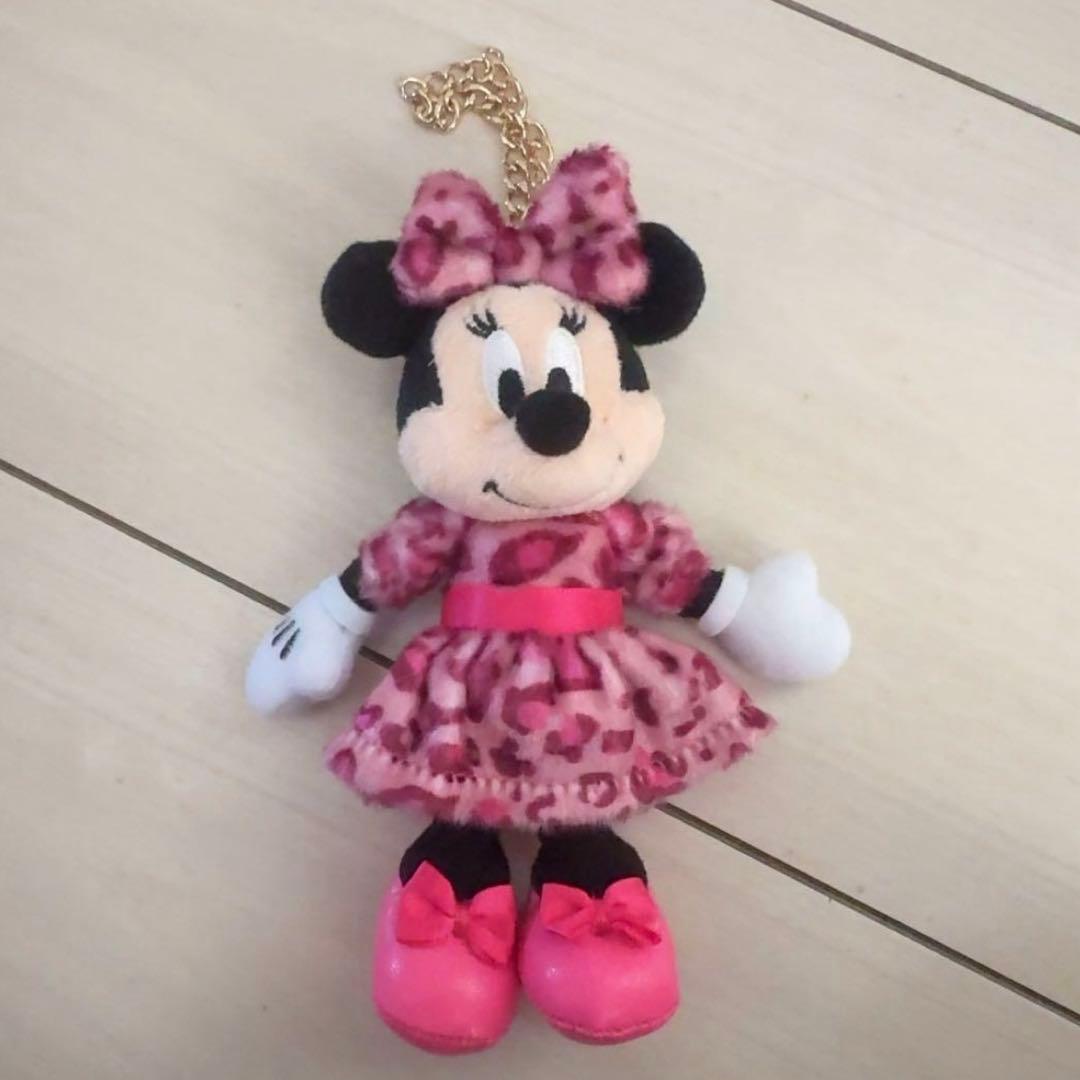 ミニー ピンク ヒョウ柄 ディズニー レオパード ぬいぐるみチャーム