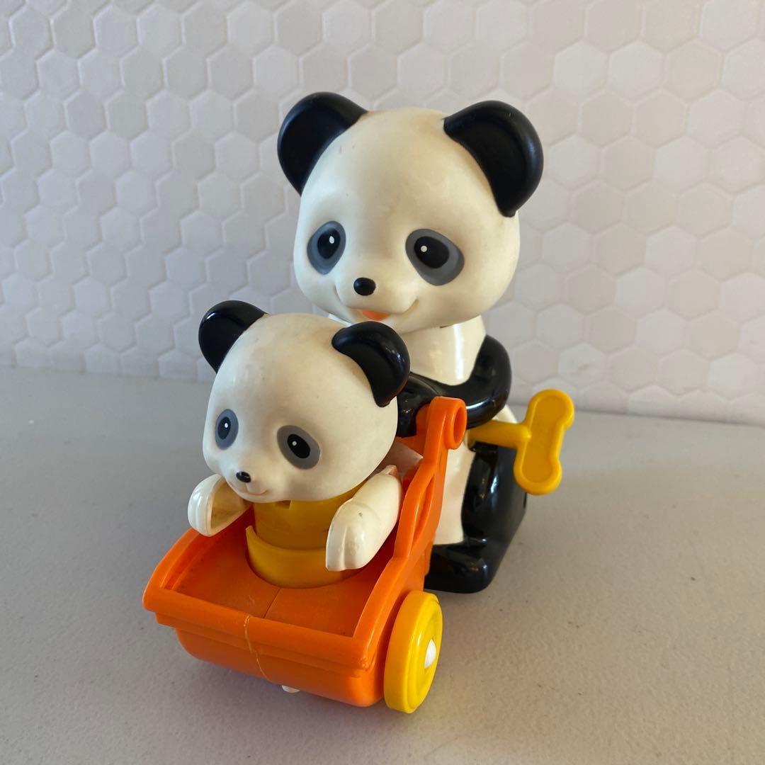 昭和レトロ 玩具 親子 パンダ ゼンマイ - メルカリ