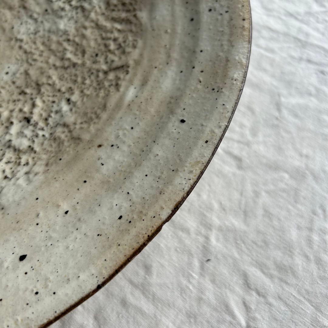 刷毛目　ゆがみ大皿　特大　日本　アンティーク　ヴィンテージ　骨董