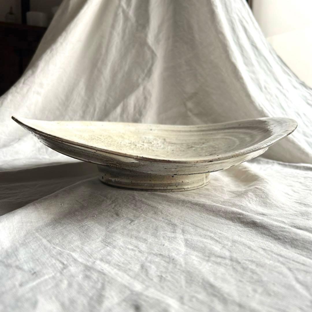 刷毛目　ゆがみ大皿　特大　日本　アンティーク　ヴィンテージ　骨董
