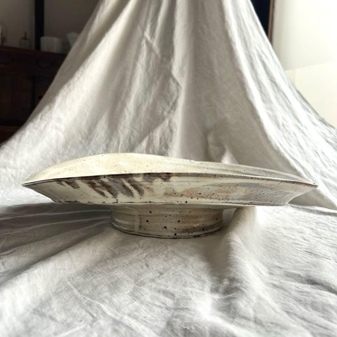 刷毛目　ゆがみ大皿　特大　日本　アンティーク　ヴィンテージ　骨董