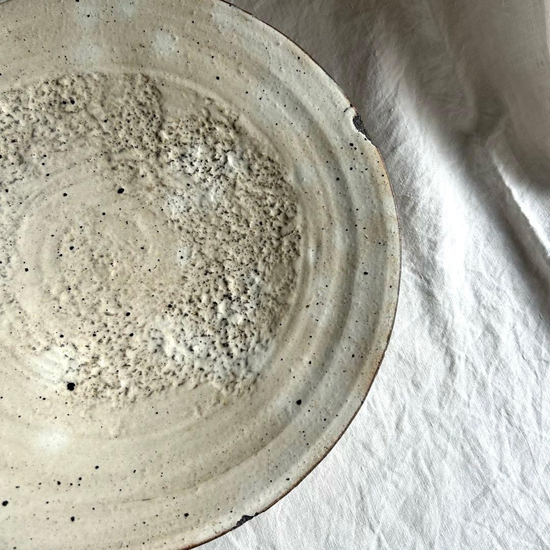 刷毛目　ゆがみ大皿　特大　日本　アンティーク　ヴィンテージ　骨董