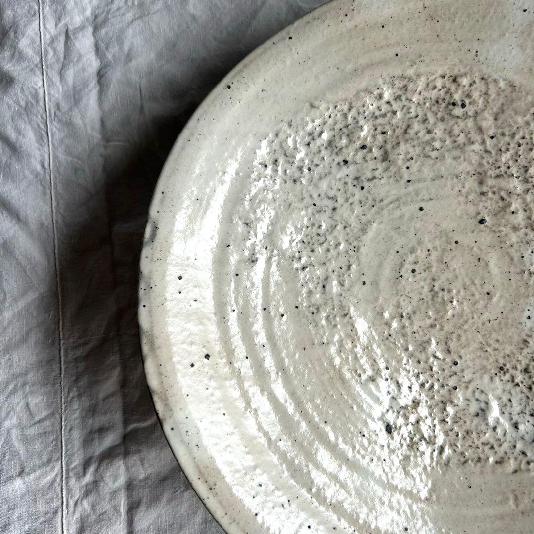 刷毛目　ゆがみ大皿　特大　日本　アンティーク　ヴィンテージ　骨董