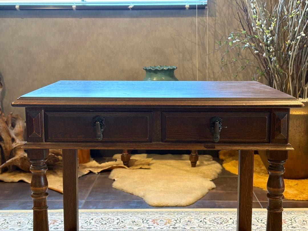 希少　アンティーク　ヴィンテージ　サイドテーブル　オーク材　ヴィンテージ　In