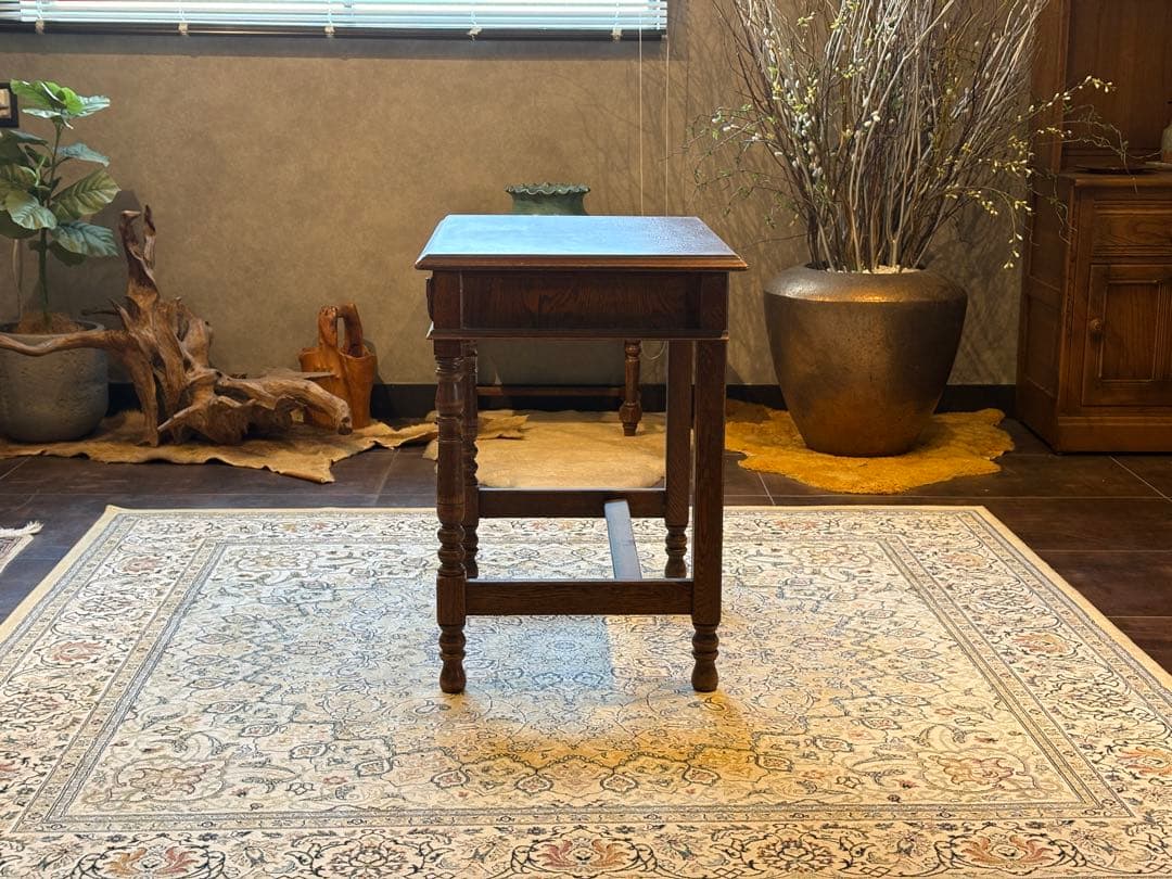 希少　アンティーク　ヴィンテージ　サイドテーブル　オーク材　ヴィンテージ　In