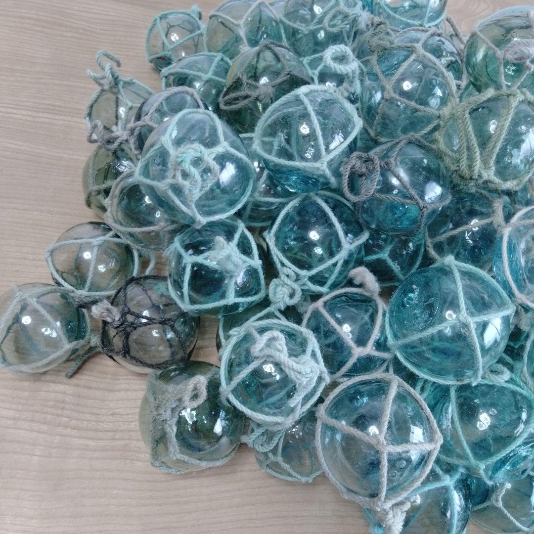 ガラス浮き球　浮き玉　ガラス玉　９９個セット　網紐付き