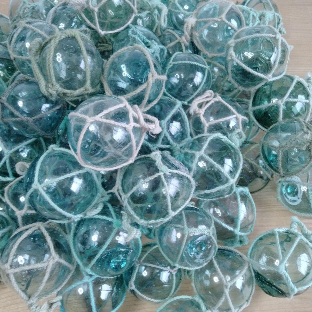 ガラス浮き球　浮き玉　ガラス玉　９９個セット　網紐付き