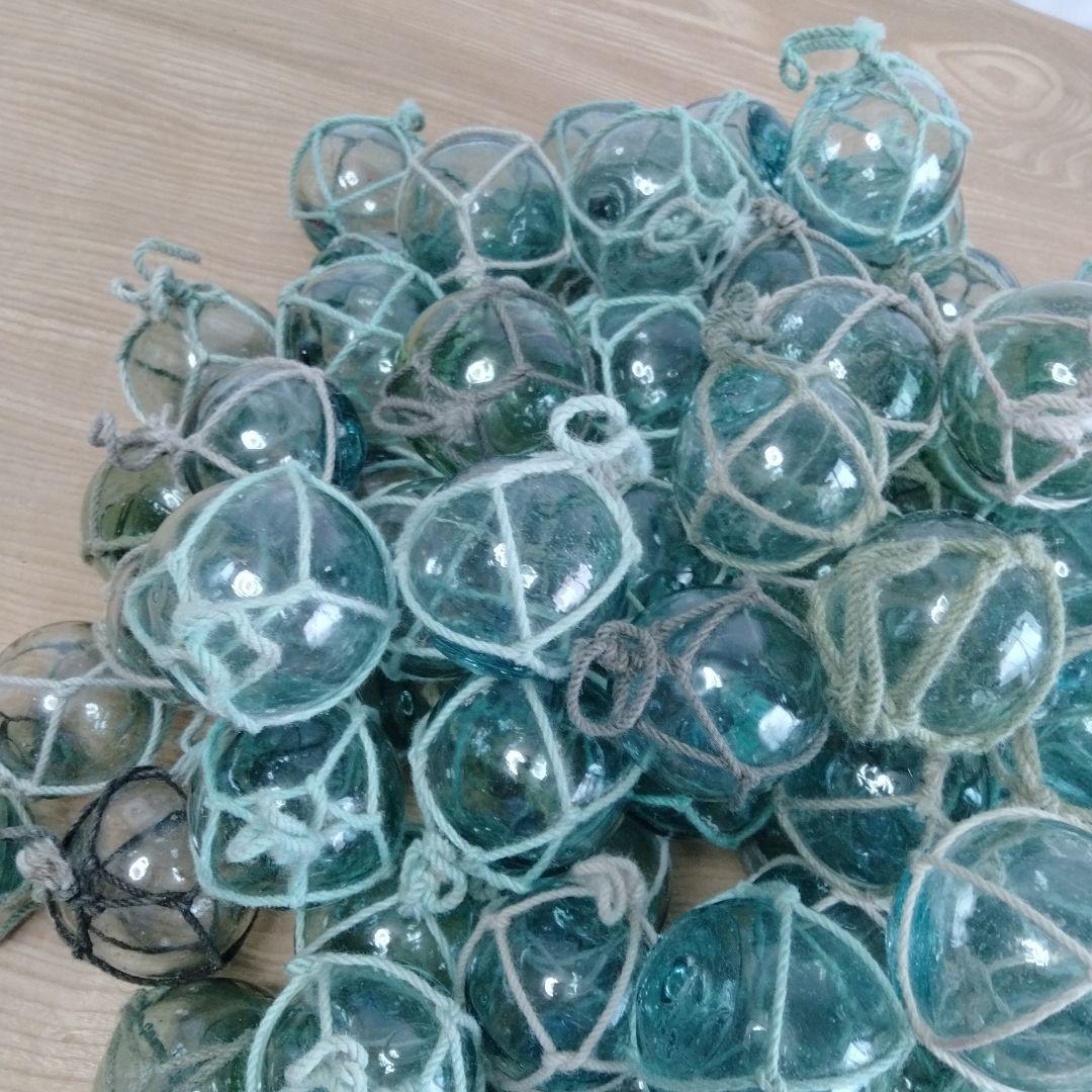 ガラス浮き球　浮き玉　ガラス玉　９９個セット　網紐付き