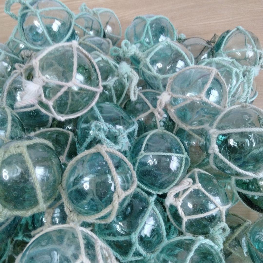 ガラス浮き球　浮き玉　ガラス玉　９９個セット　網紐付き