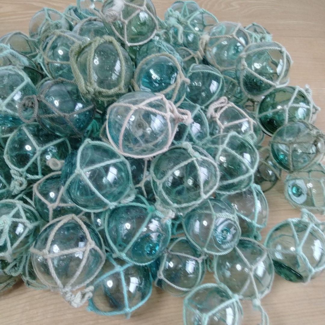 ガラス浮き球　浮き玉　ガラス玉　９９個セット　網紐付き