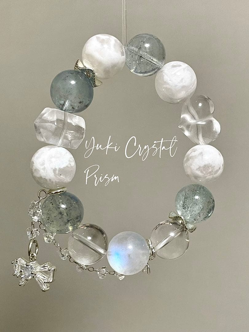 クリスタル×アクアマリン×ブルームーンストーン×スノーフレークファントムクォーツ