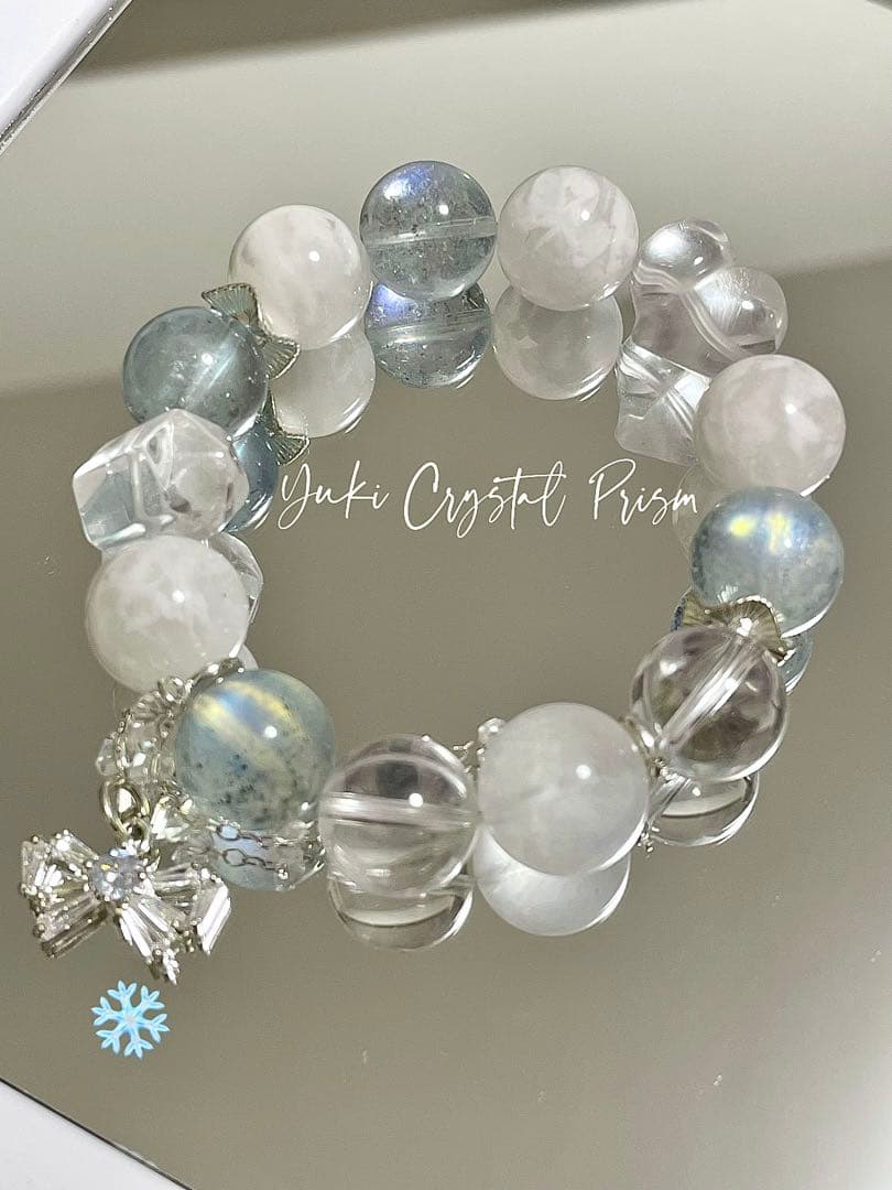 クリスタル×アクアマリン×ブルームーンストーン×スノーフレークファントムクォーツ