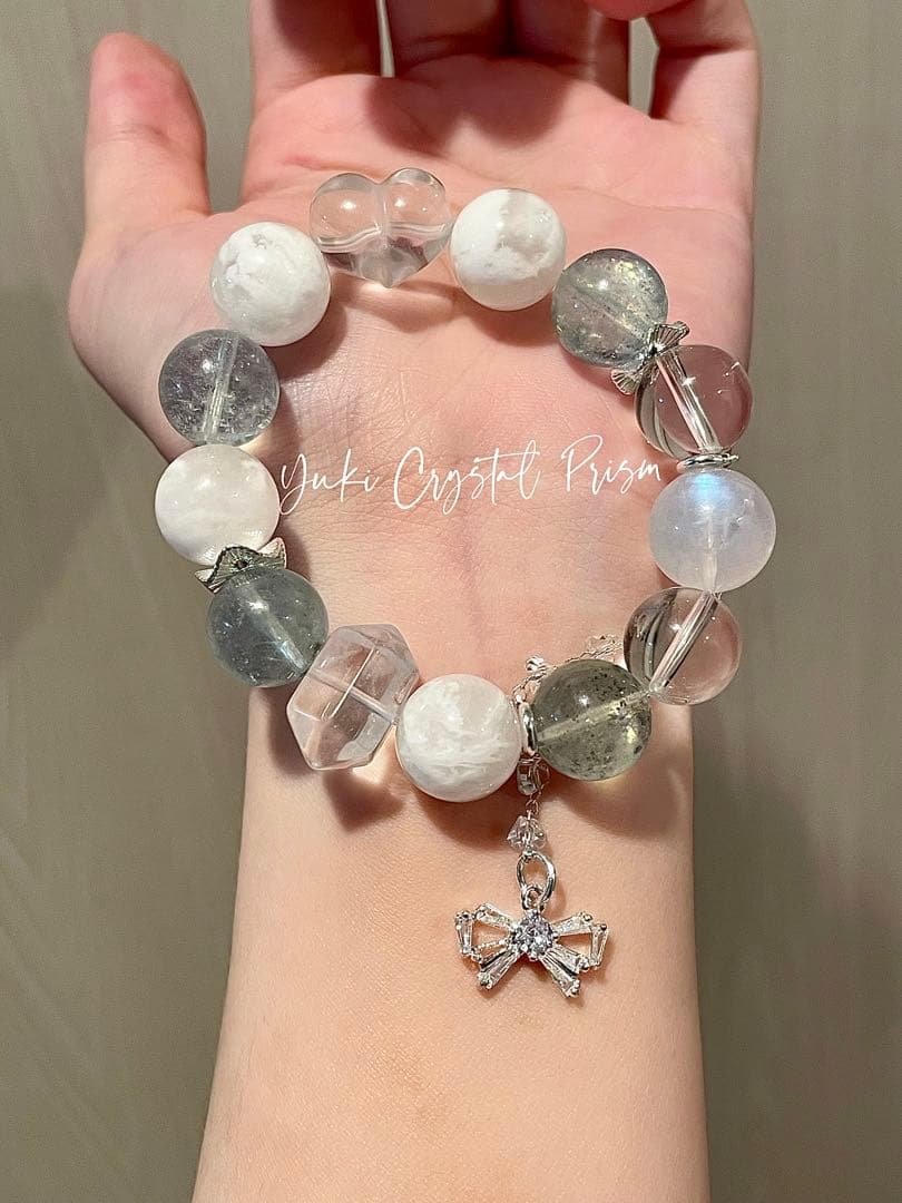 クリスタル×アクアマリン×ブルームーンストーン×スノーフレークファントムクォーツ