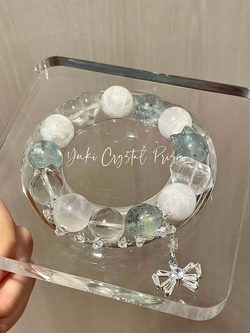 クリスタル×アクアマリン×ブルームーンストーン×スノーフレークファントムクォーツ