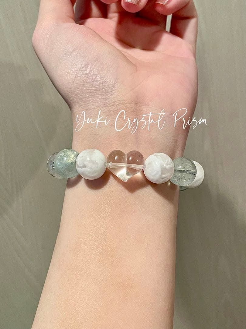 クリスタル×アクアマリン×ブルームーンストーン×スノーフレークファントムクォーツ