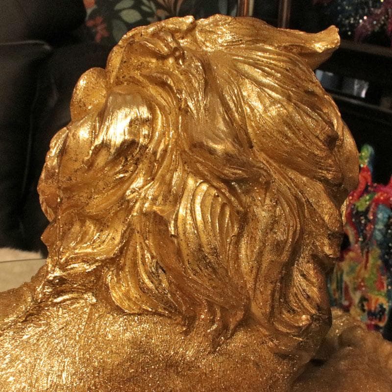 ライオン置物 ゴールド 高級インテリアオブジェ 143-138-036