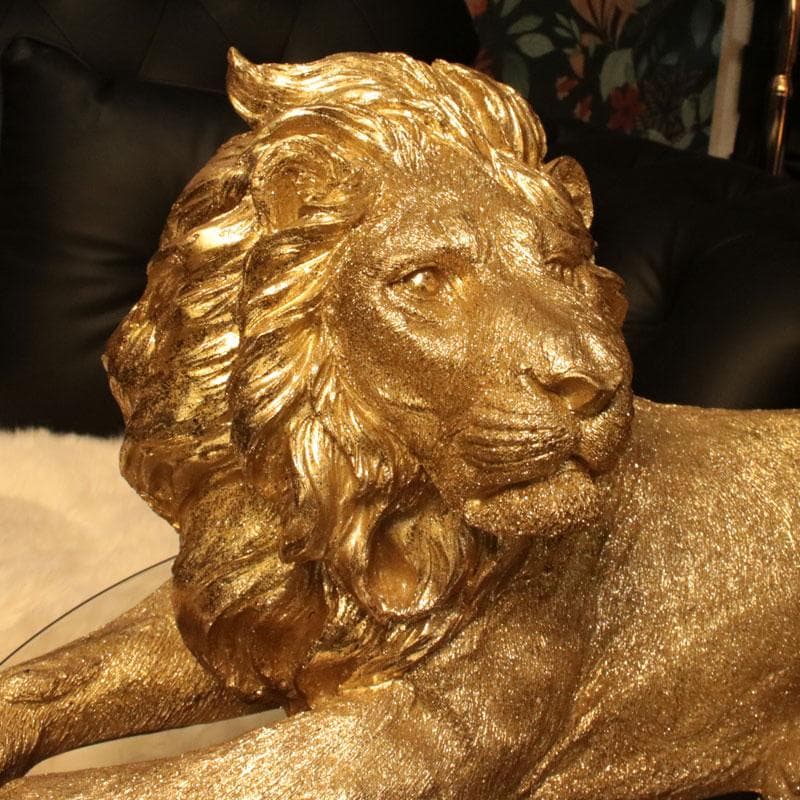 ライオン置物 ゴールド 高級インテリアオブジェ 143-138-036