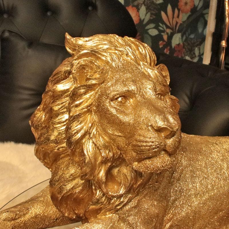 ライオン置物 ゴールド 高級インテリアオブジェ 143-138-036