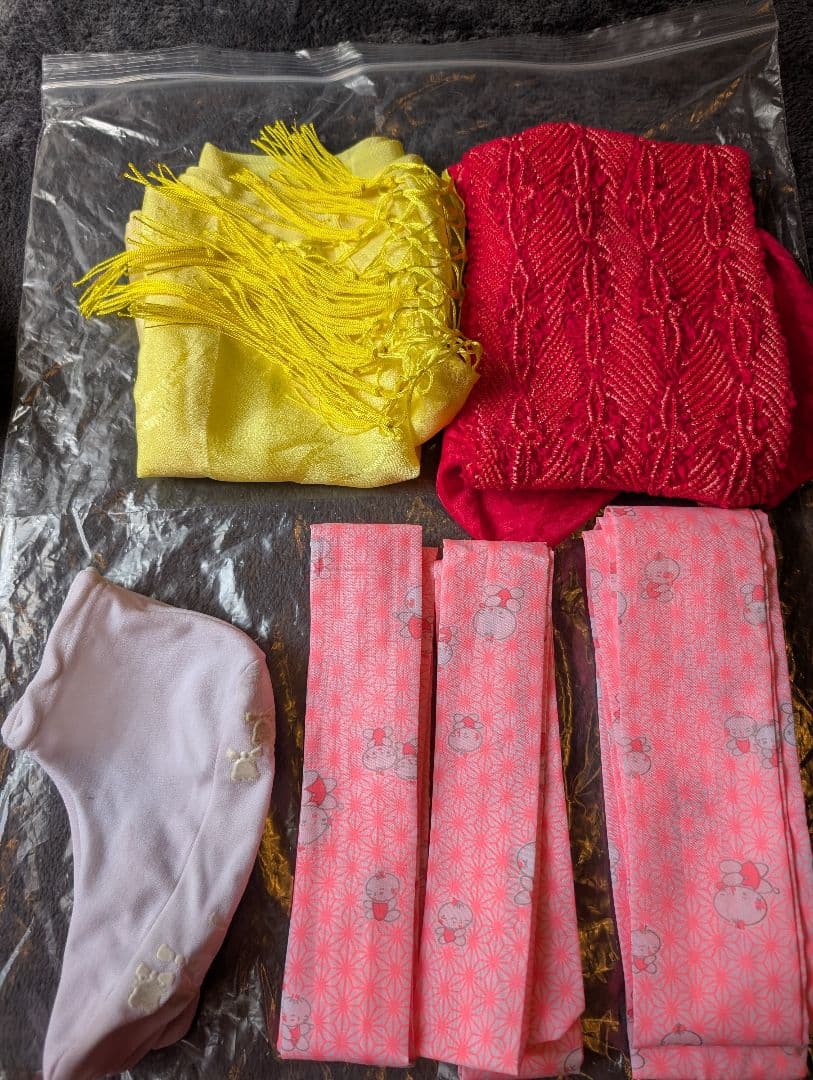 七歳　七五三　着物14点セット　正絹　7歳6歳5歳　小柄　女の子　絞り入り